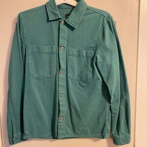 Zara green denim button down shirt/shacket Men's small